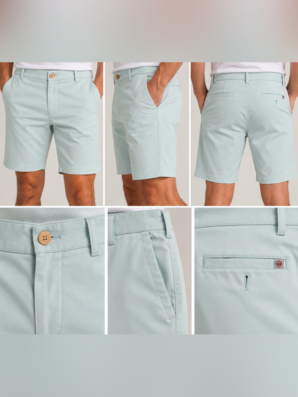 Peter Millar Blue Flat-Front Chino Shorts